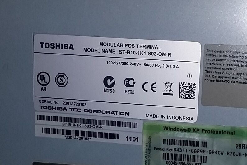 Toshiba WILLPOS Compact Modular POS Terminal ST-B10-1K1-S03-QM-R
