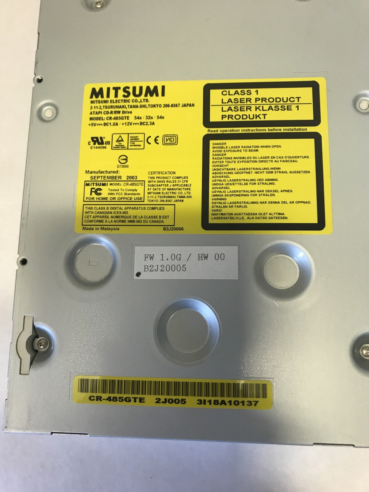 MITSUMI CR-485GTE 54x/32x/54x CD-RW Drive