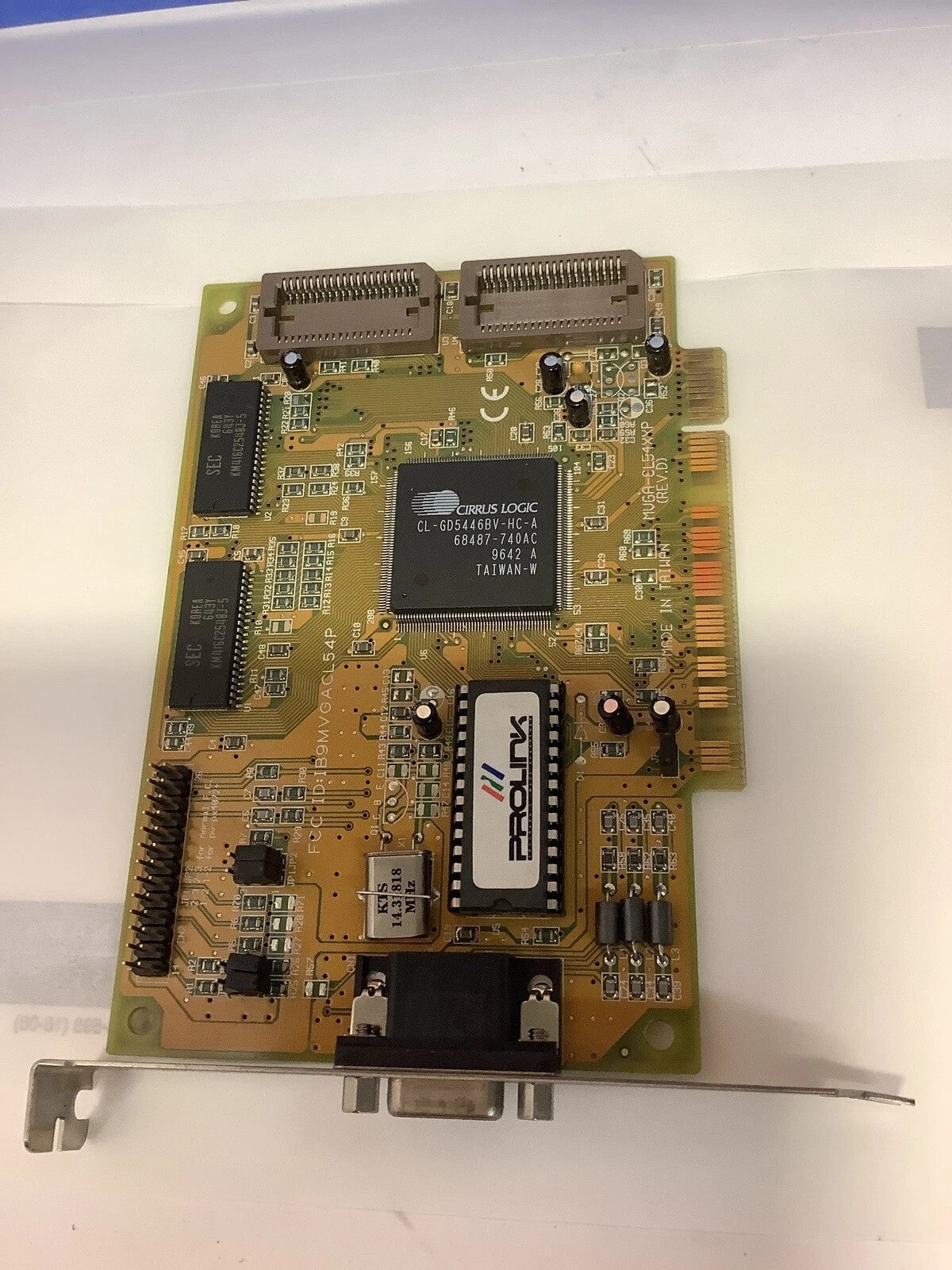 🔥 Prolink MVGA-CL54XP Cirrus Logic CL-GD5446BV-HC-A PCI VGA Card for Legacy PC