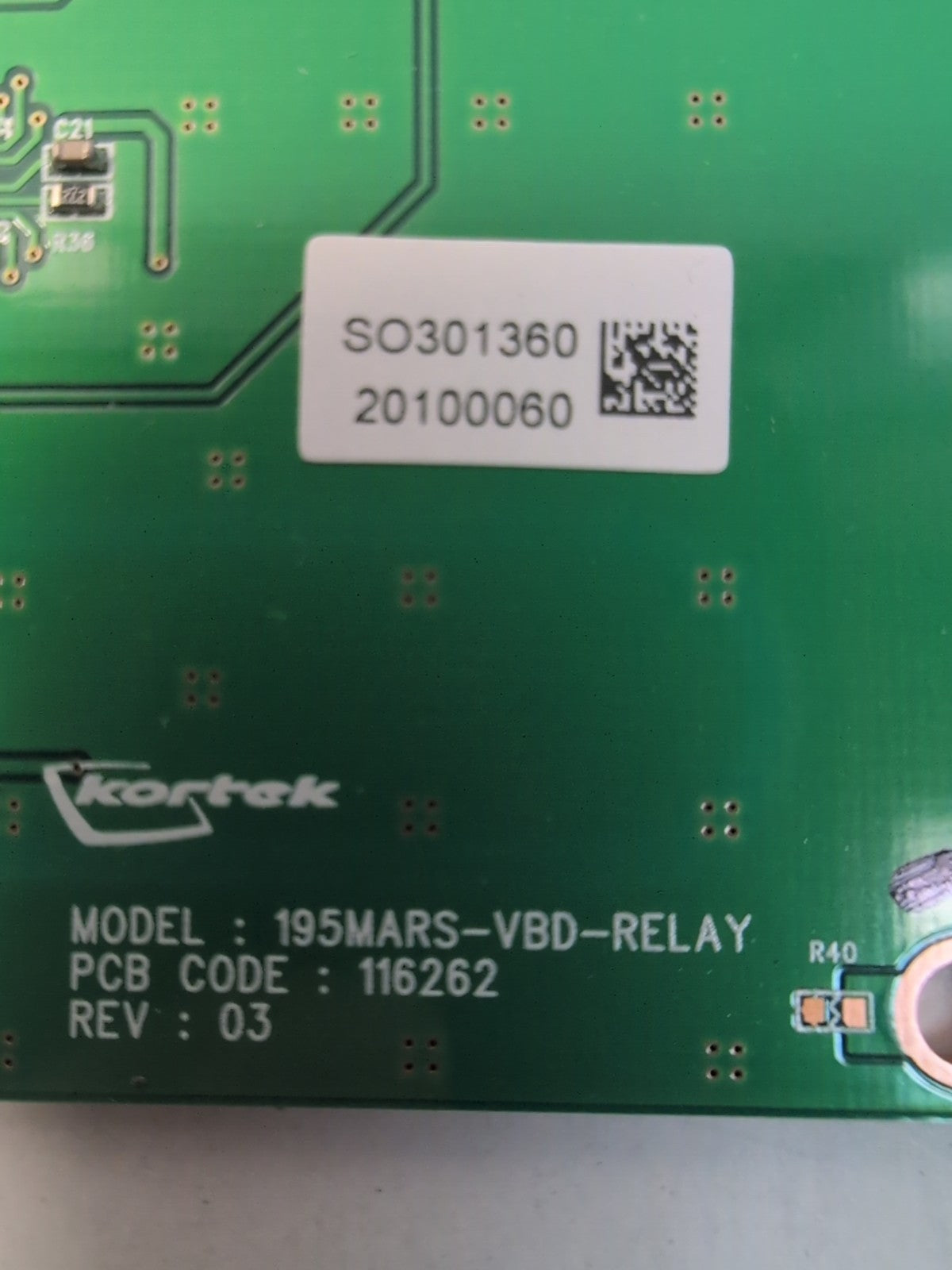 🔥 KORTEK 195MARS-VBD-RELAY PCB CODE 116262 BOARD -