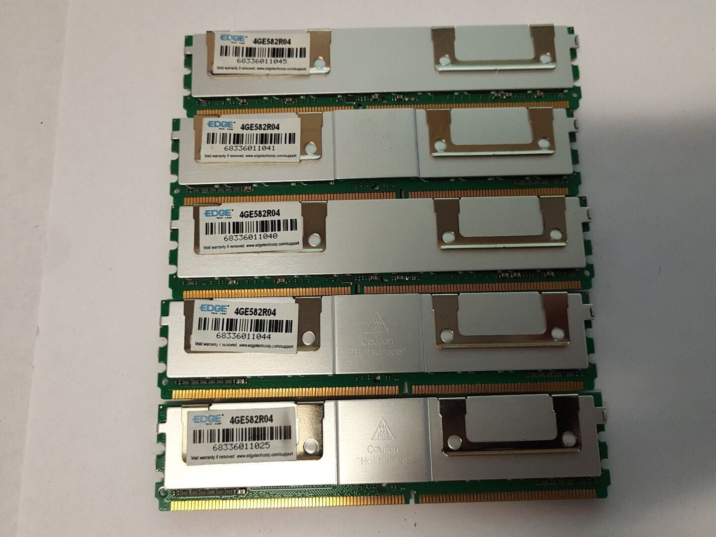 -  LOT OF 5 EDGE TECH 4GE582R04 SERVER RAM