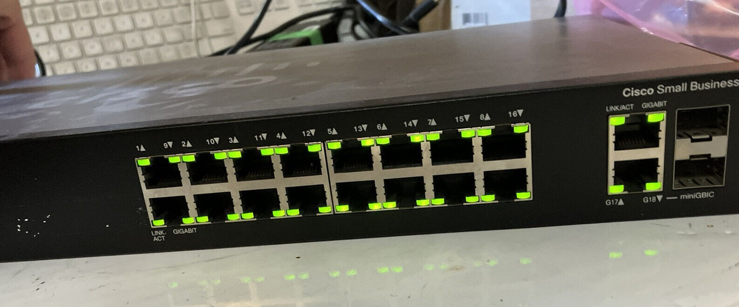 ~ Cisco SG200-18 18 Port Gigabit Smart Network Switch