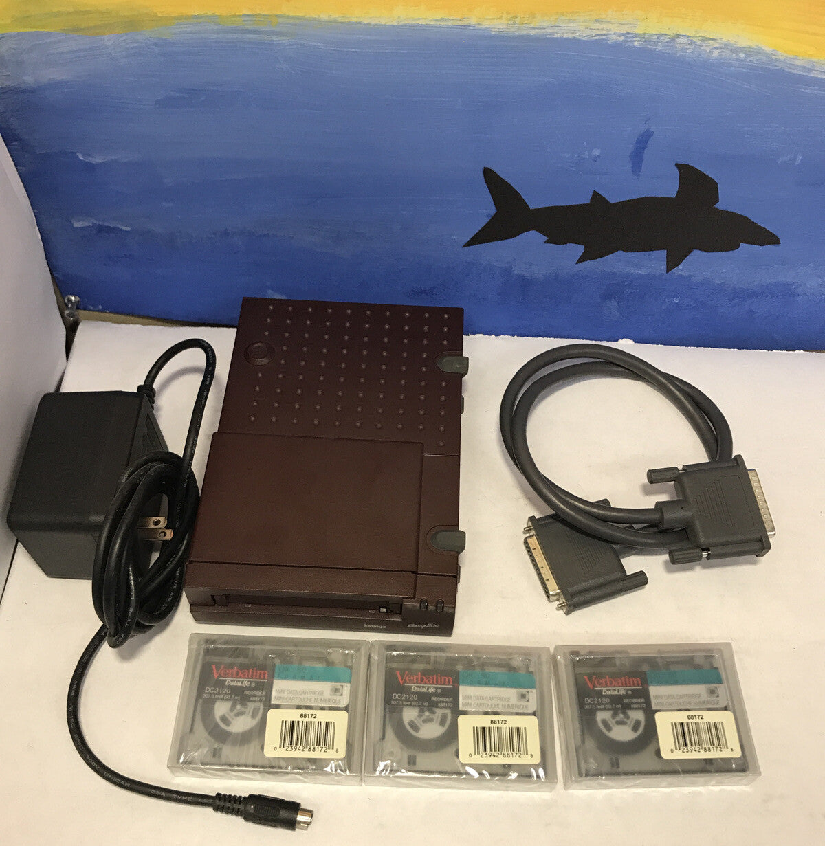 Vintage IOMEGA DITTO EASY 800 Model 1080-PX3 External Tape Drive & 3x new tapes