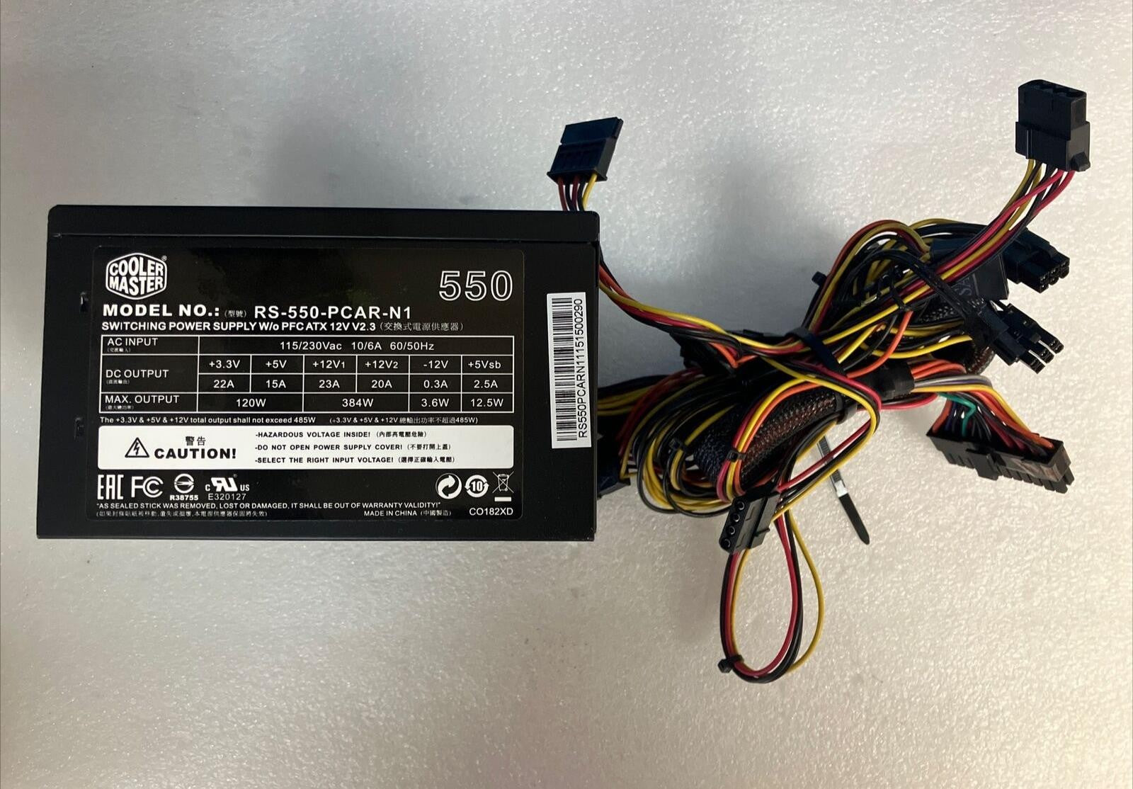 Cooler Master 550W Switching Power Supply Model RS-550-PCAR-N1 ~
