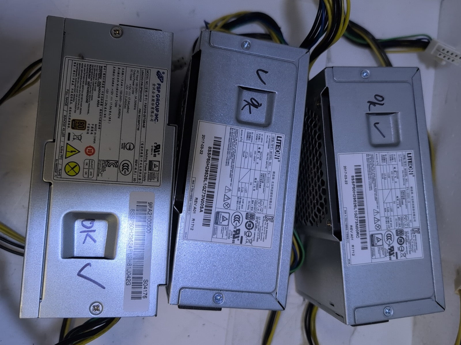 3x Lenovo  M710t M720t M720s M910t M920s Desktop  210W Power Supply  - 00PC746 -