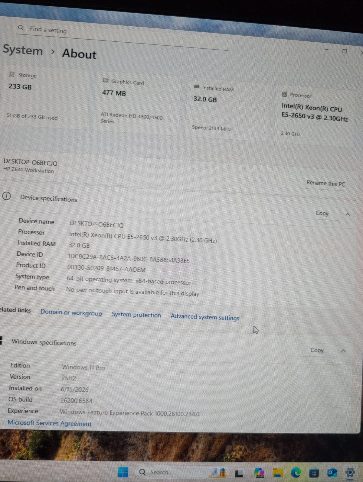HP Z640 Workstation Intel Xeon E5-2650 V3/32GB RAM/250GB SSD/Win 11 Pro -