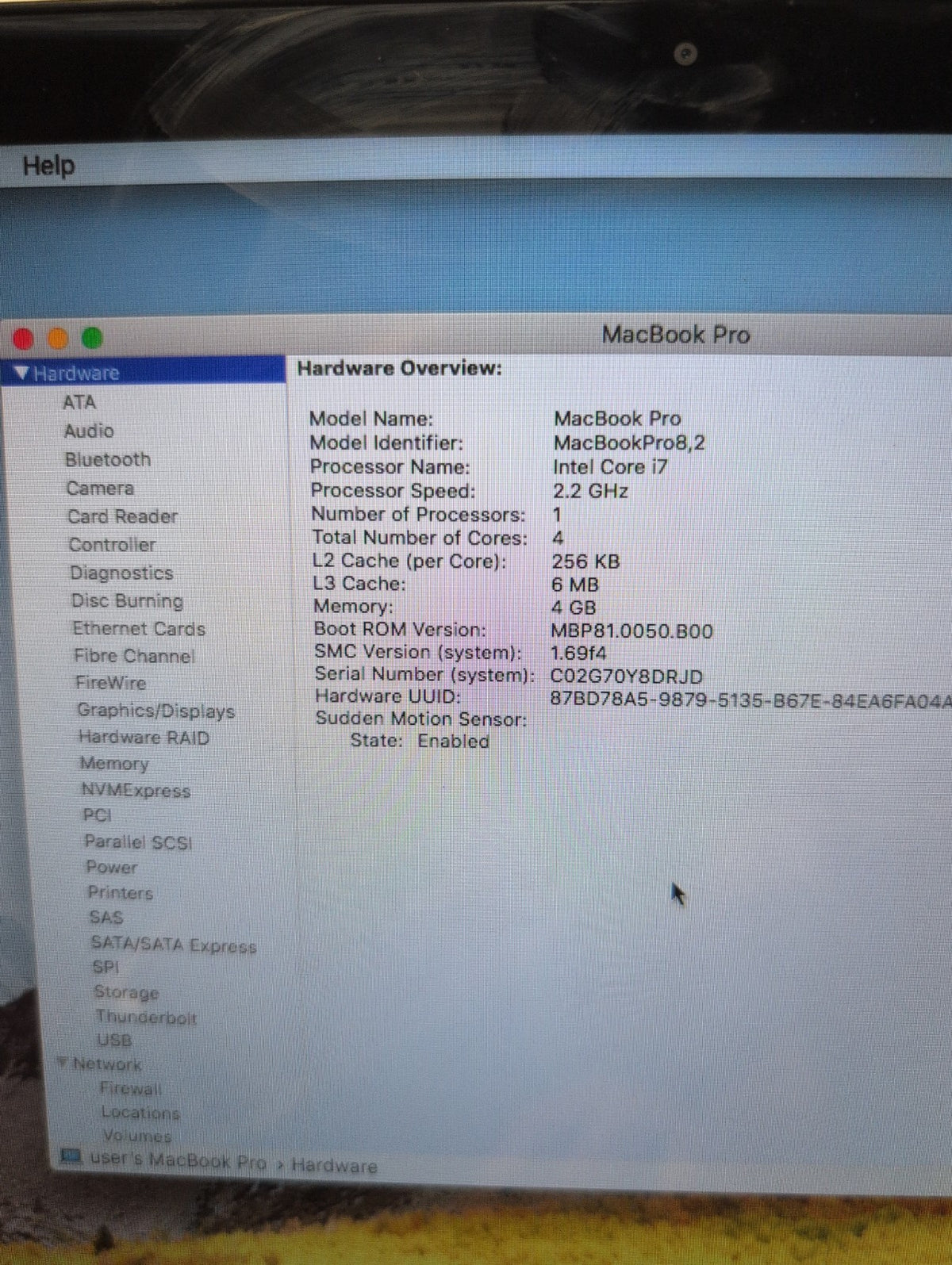 🎸 Apple MacBook Pro 15" A1286 2011  i7- 2.2Ghz /4GB/750GB HDD (Keyboard bad)