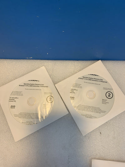 🔥 Lenovo Windows 8 Pro Recovery Disc Set 2 DVDs 0B76920/0B76021