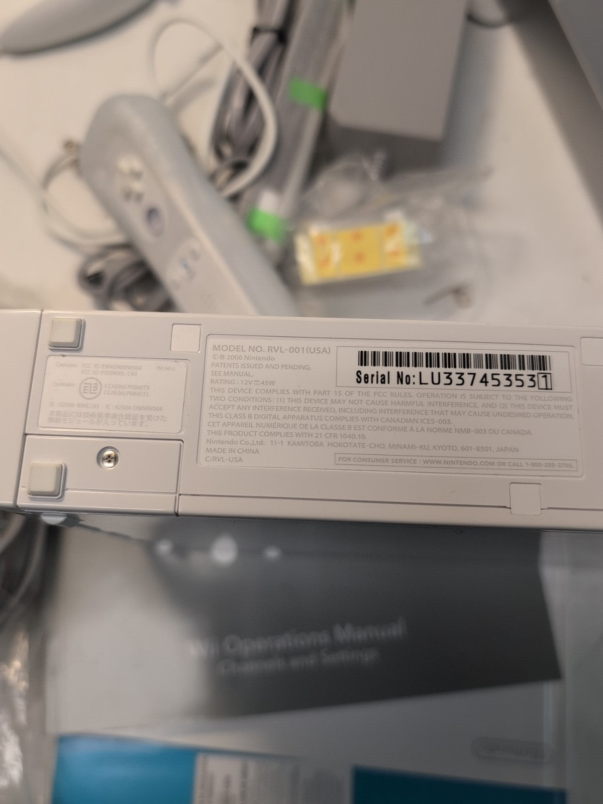 🔥NICE  Nintendo RVL-101 USA Wii Console w/ Controller, Sensor, Cables TESTED -