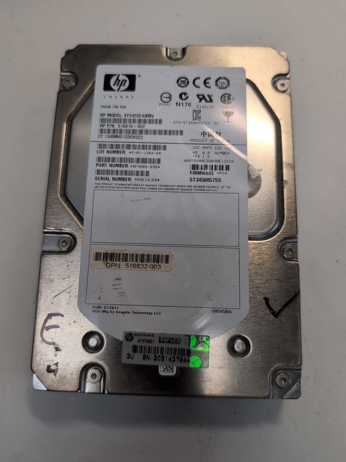 🔥 HP Seagate Cheetah 15K.7 450GB SAS 3.5" HDD EF0450FARMV 516810-002 -