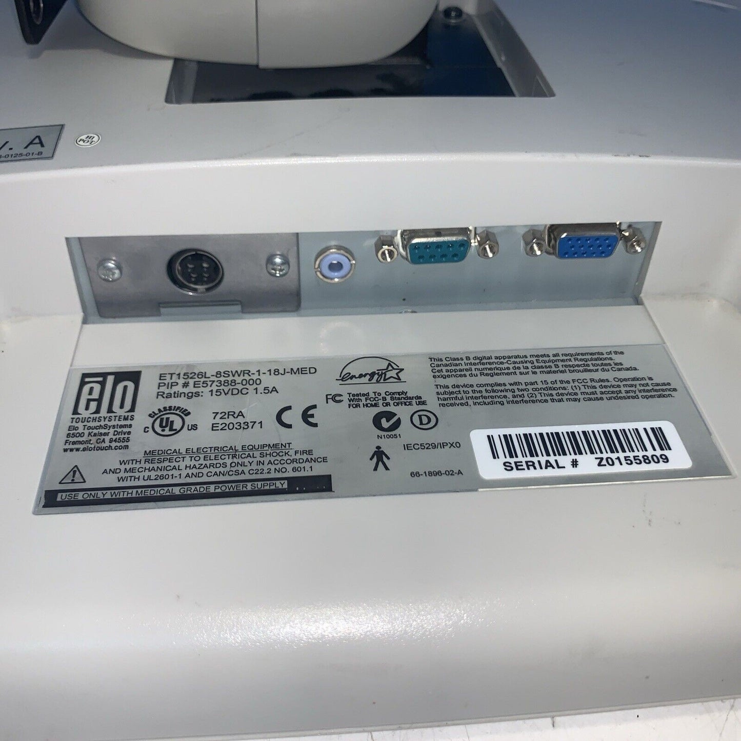 Elo Entuitive Monitor ET1526L-8SWR-1-18J-MED E57388-000 (no Ac Adapter)