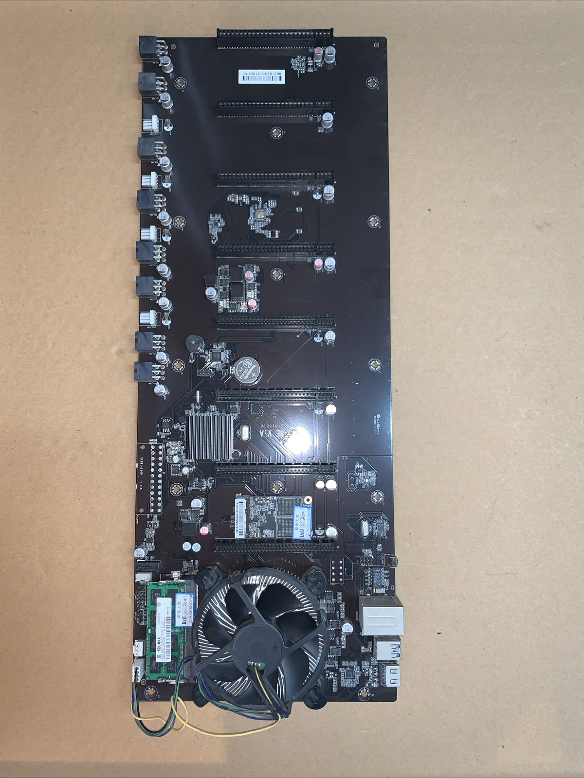 Crypto GPU Mining PCI-e Motherboard 8-PCIE +Intel G1840 CPU + 4GB Ram