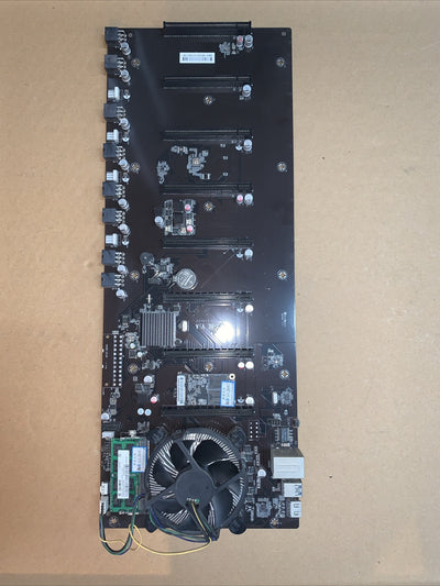 Crypto GPU Mining PCI-e Motherboard 8-PCIE +Intel G1840 CPU + 4GB Ram