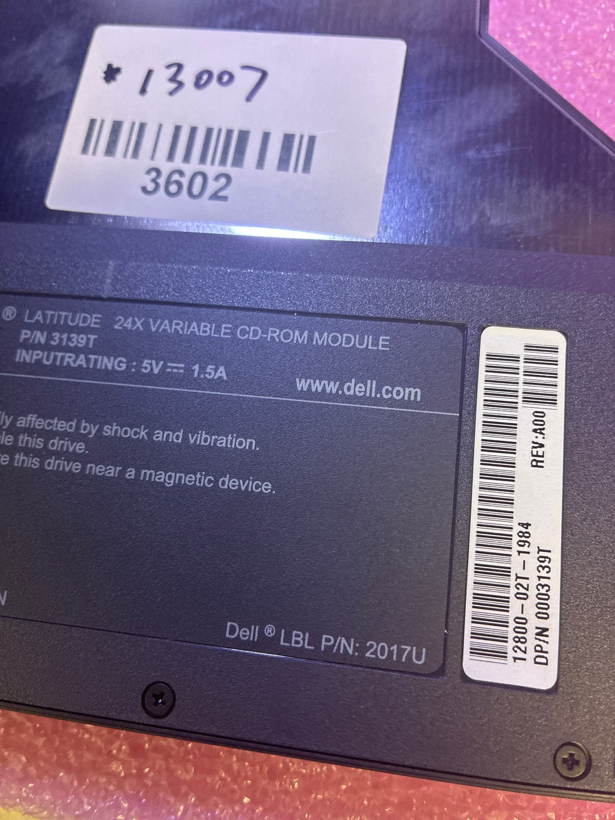 🔥 Dell Latitude 24X Variable CD-ROM Module 3139T Modular Bay Drive