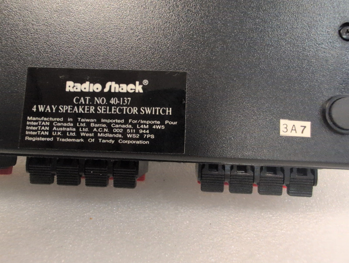🎸 Radio Shack High Power 40-137 4-Way Speaker Selector Switch, Black Vintage