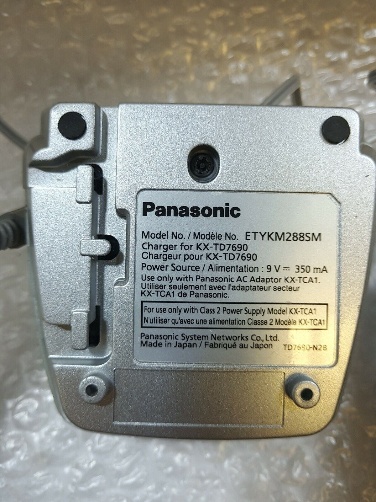 - 5x Panasonic ETYKM288SM Cradle & KX-TCA1 AC Adapter For KX-TD7690 Telephone