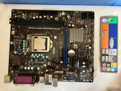 ~ MSI H61M-P21 (B3) Motherboard H61 LGA 1155 DDR3 mATX Pentium G630 SR05S &Plate