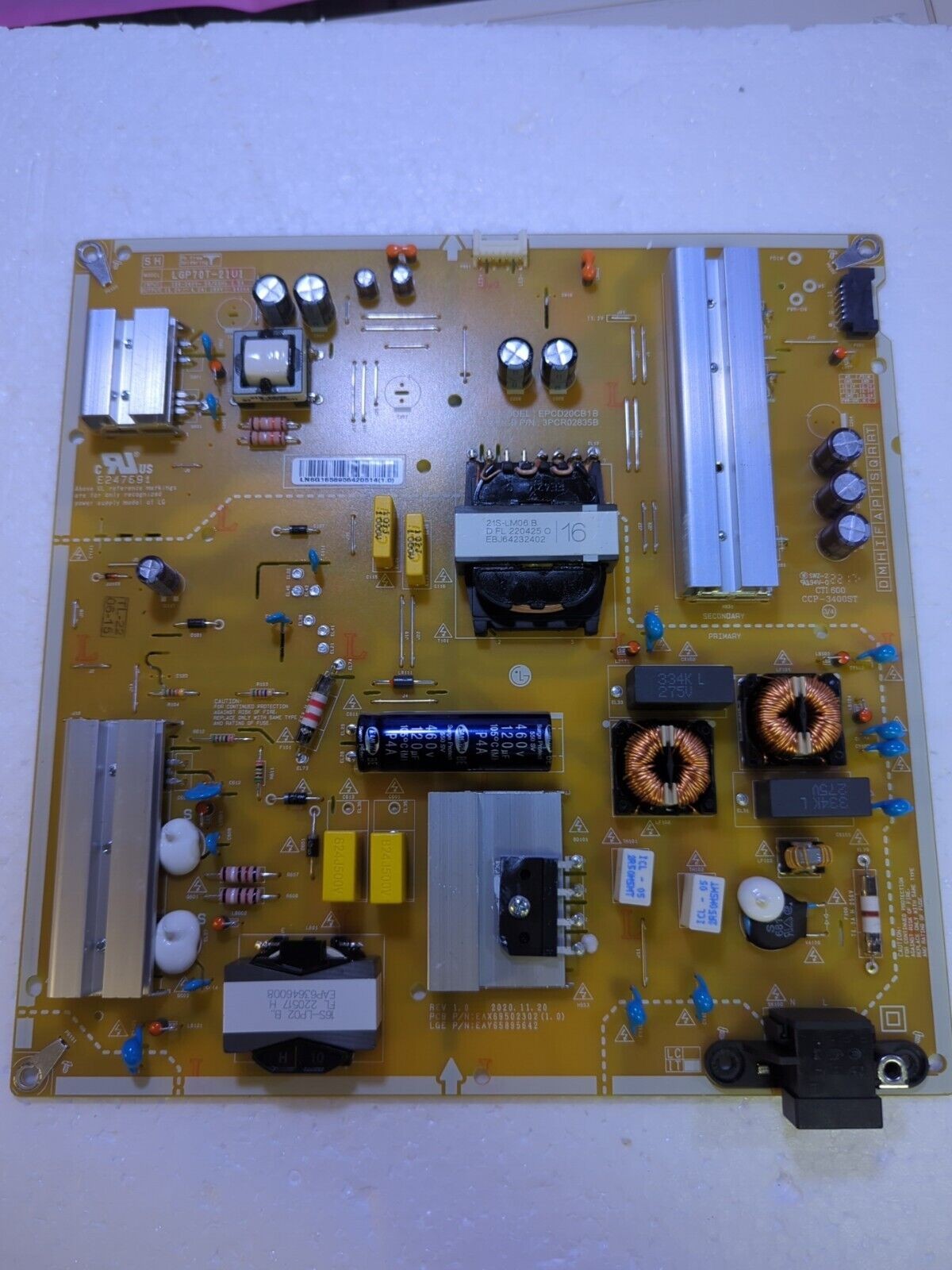 - LG 75UQ9000PUD TV Power Supply Board | EAX69502302 | LGP70T-21U1 Tested 