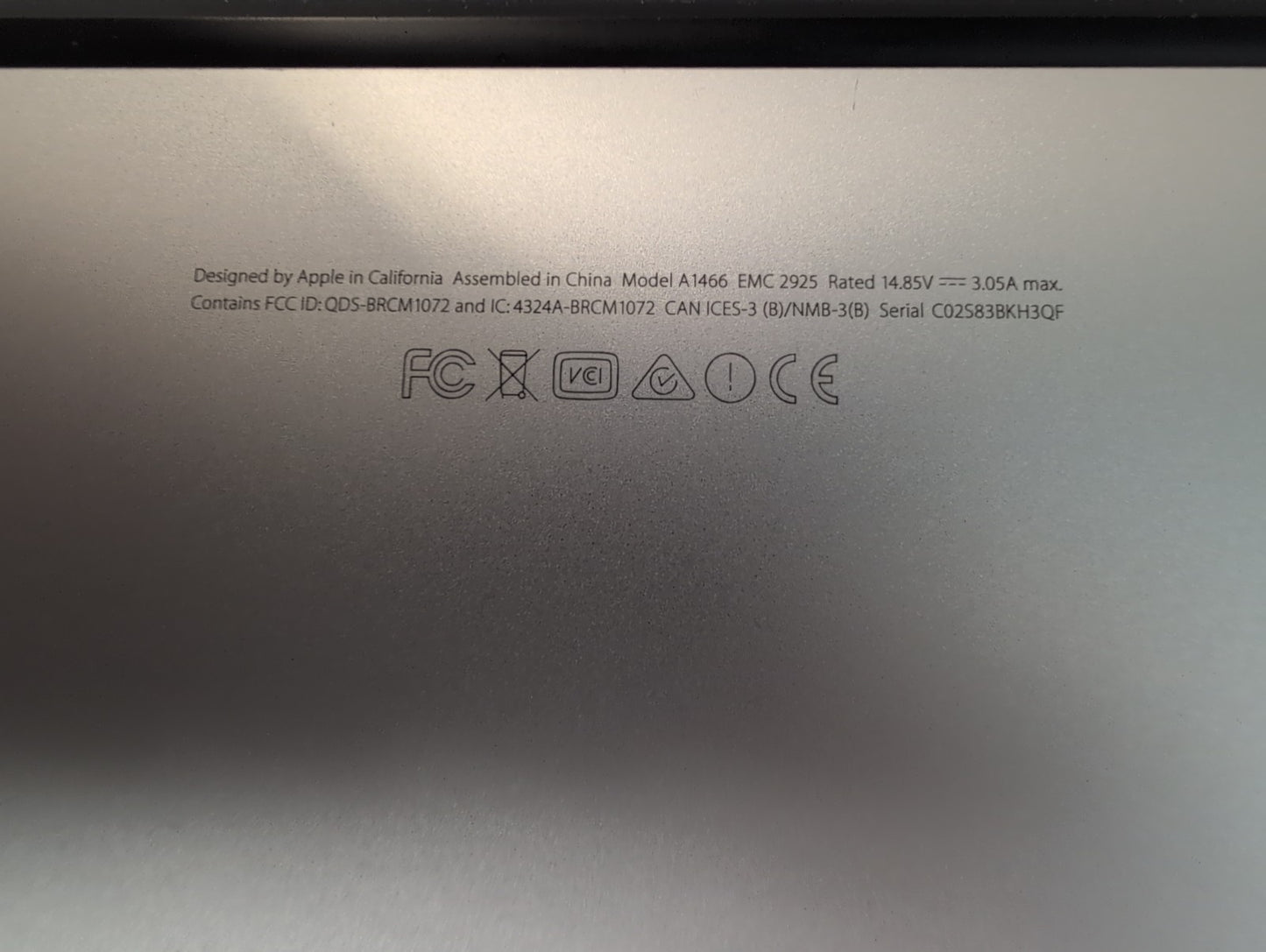 (NICE) Apple MacBook Air 2015 A1466 13.3"/i5-1.6GHz/8GB/256G SSD/10. 13(NO AC) -