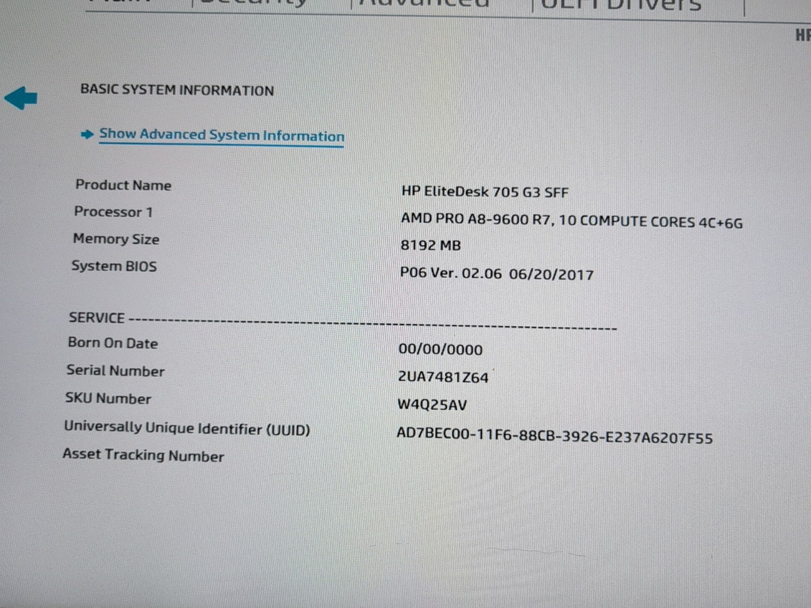 🔥 HP EliteDesk 705 G3 SFF Barebone PC  AMD PRO A8-9600 CPU/8GB DDR4 (NO SSD)  -