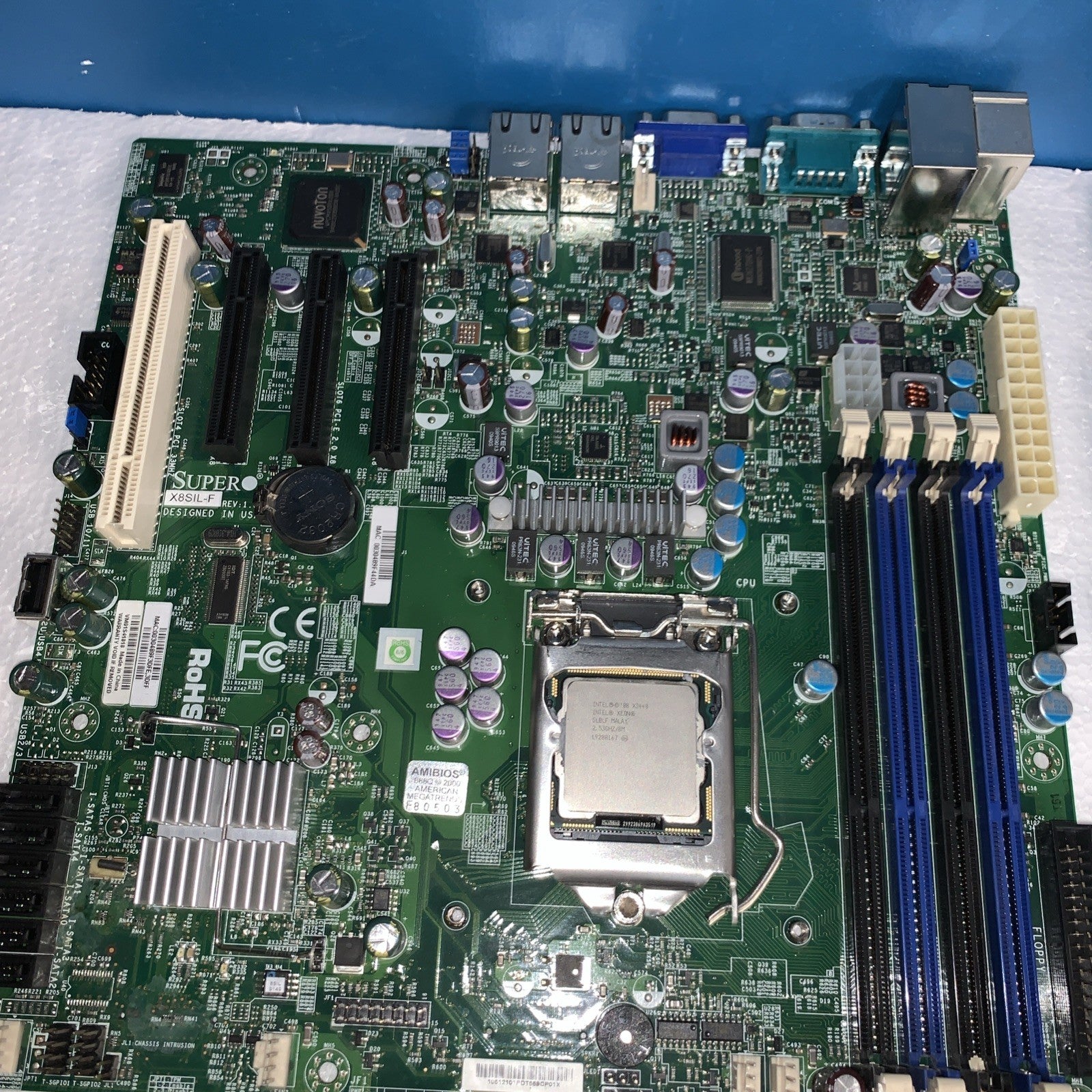 1 x  Supermicro X8SIL-F Computer Motherboard W/ X3440 CPU Tested (NO I/O Plate)