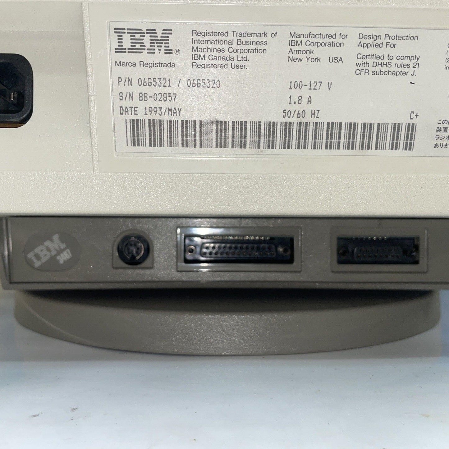 Nice ~ IBM 3487 InfoWindow II Display Station 1993 with IBM P/N 1395660 keyboard