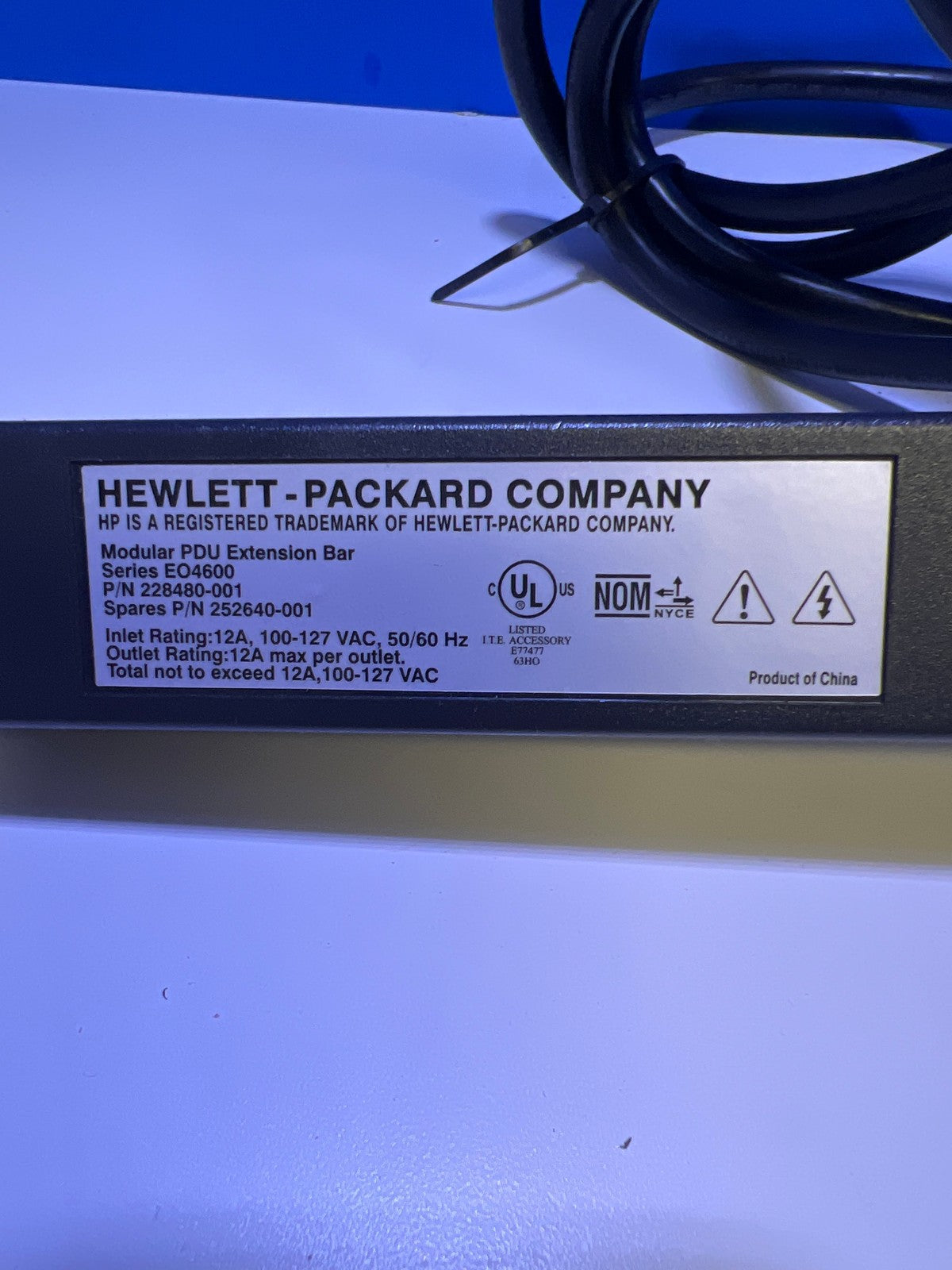 🔥 HP Modular PDU Extension Bar EO4600 228480-001 12A Rack-Mount Black #