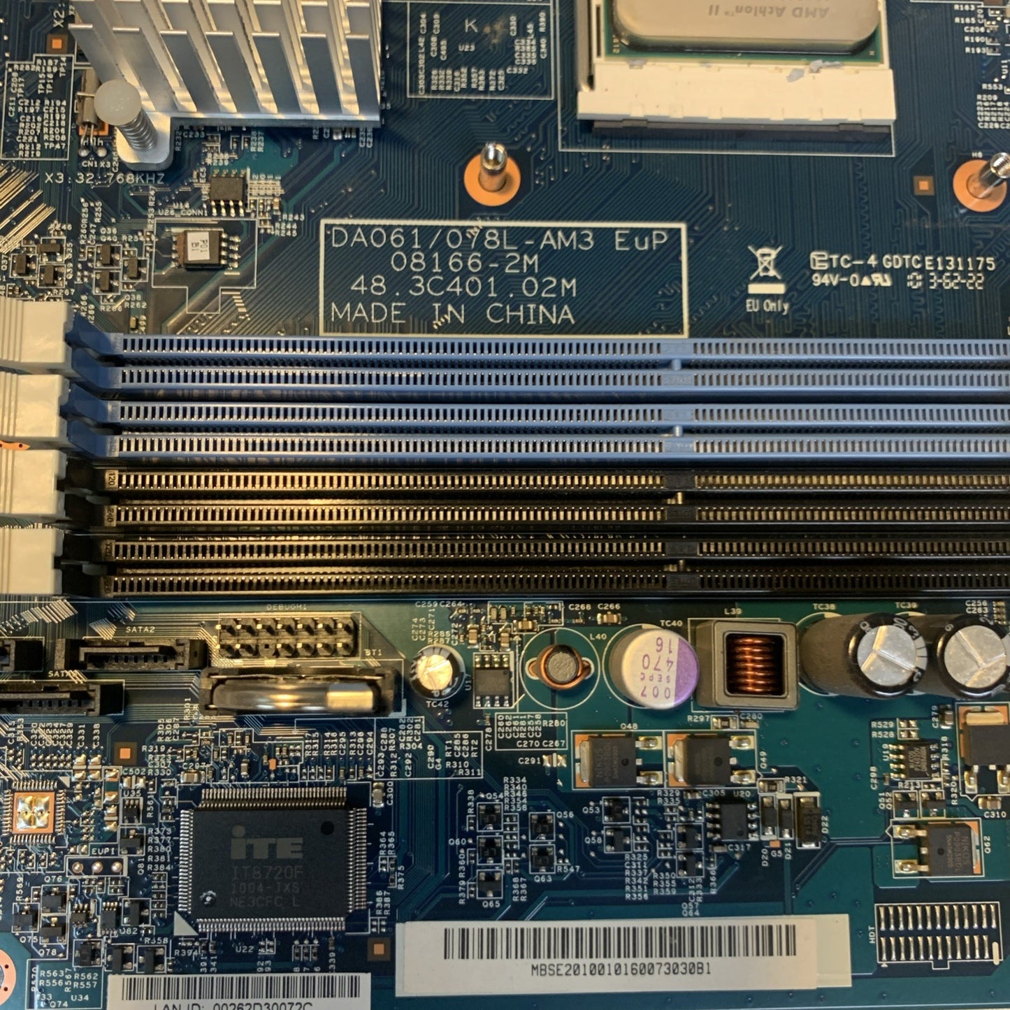 Acer DA061/078L-AM3 EuP Motherboard Socket AM3 DDR3 Micro-ATX +CPU