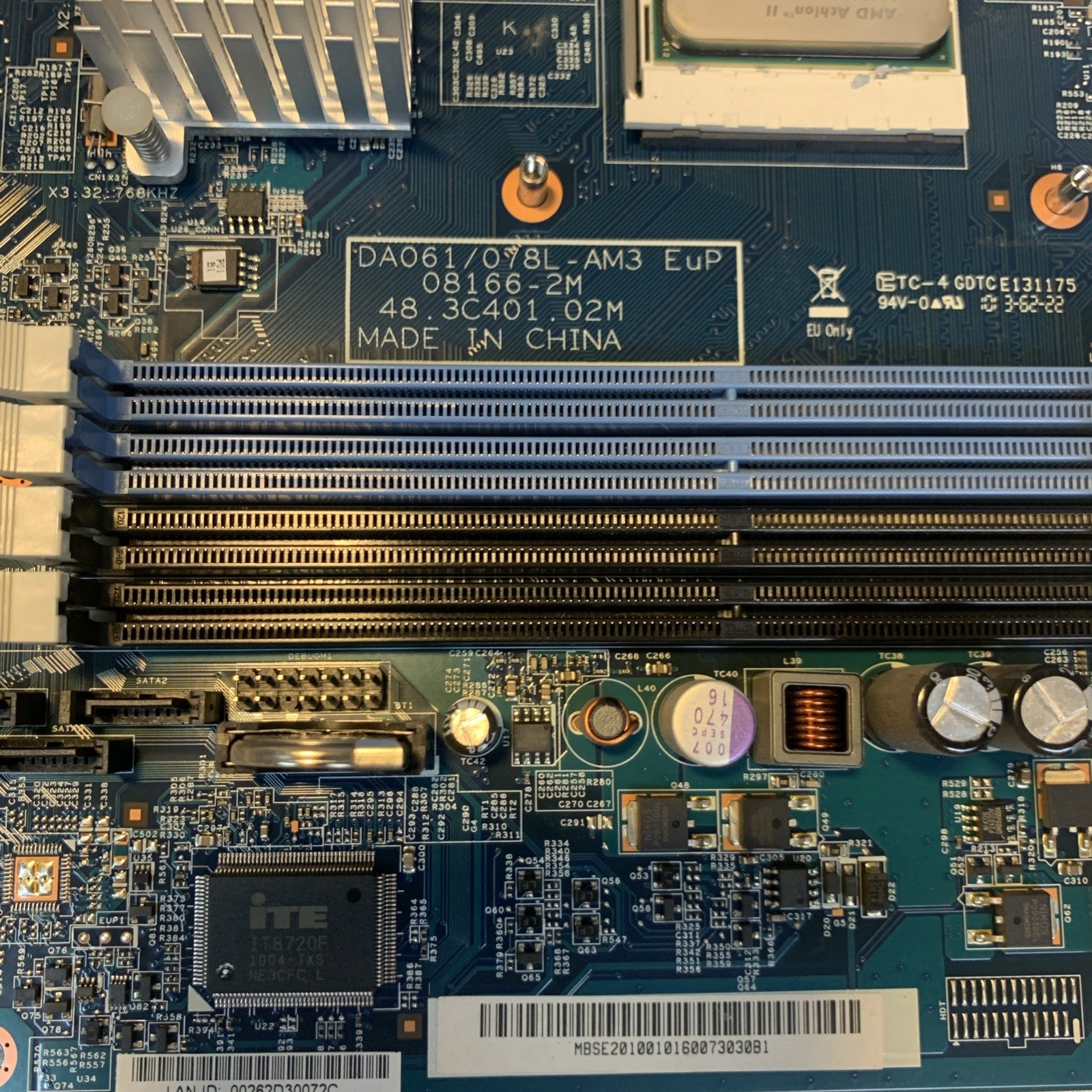Acer DA061/078L-AM3 EuP Motherboard Socket AM3 DDR3 Micro-ATX +CPU
