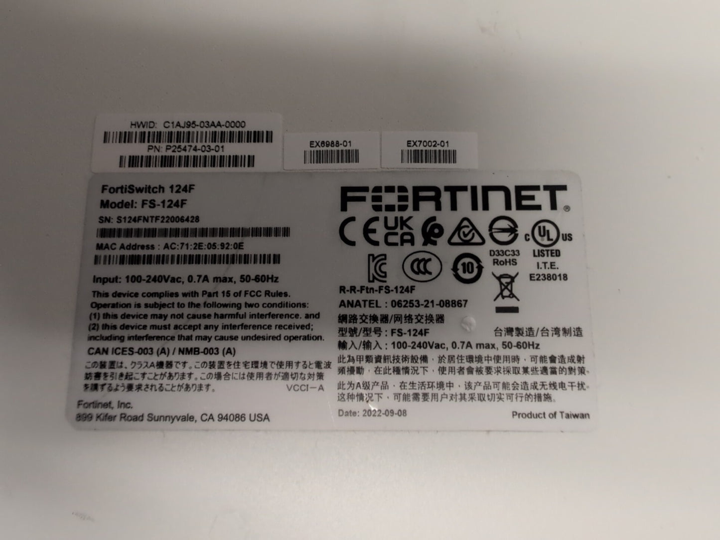 🔥 Fortinet FS-124F FortiSwitch 124F 24-Port Managed Network Switch~QTY Avaiable