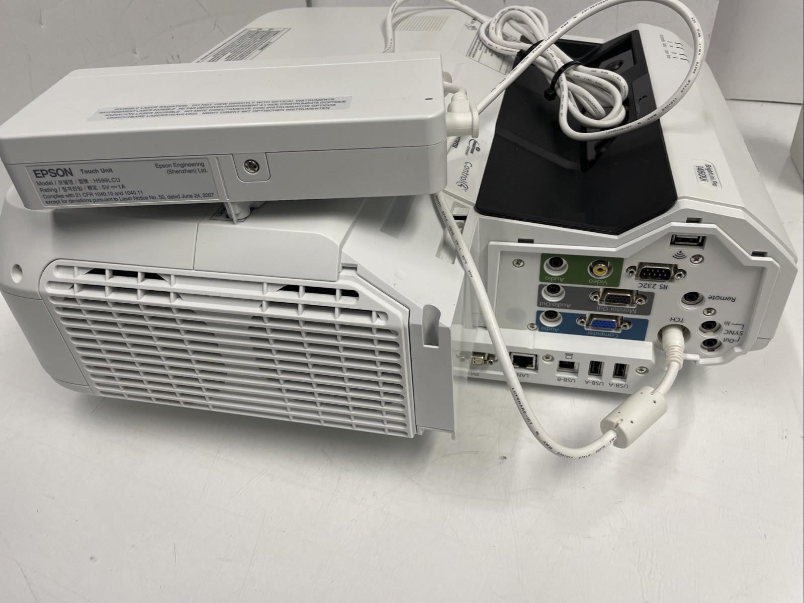 Epson BrightLink Pro 1460ui with remote touch unit tch cable and pen