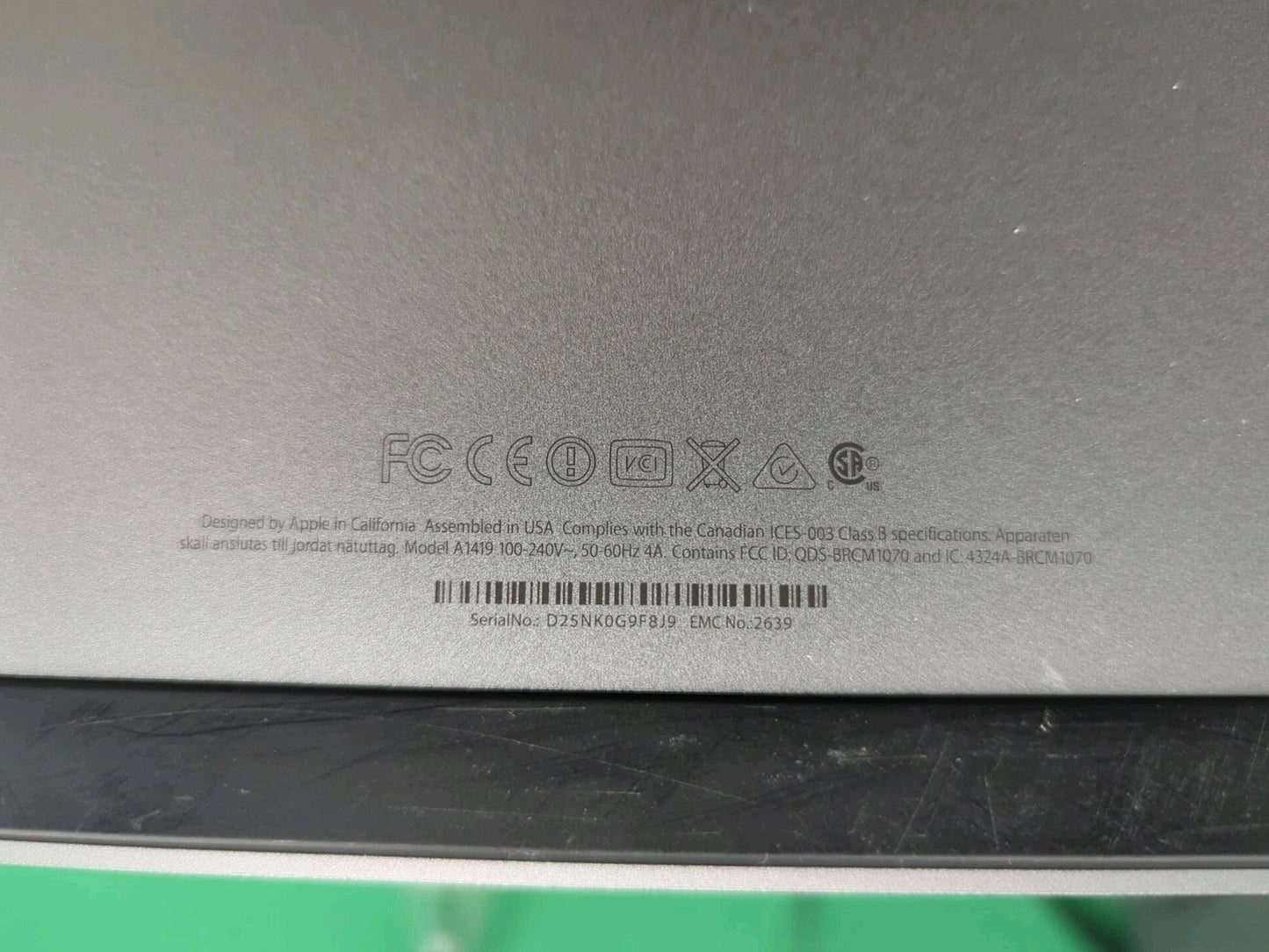  Apple A1419 iMac 27" 2013 Intel i5-4570/8GB /1.2TB HDD/10.13 (local pickup)-