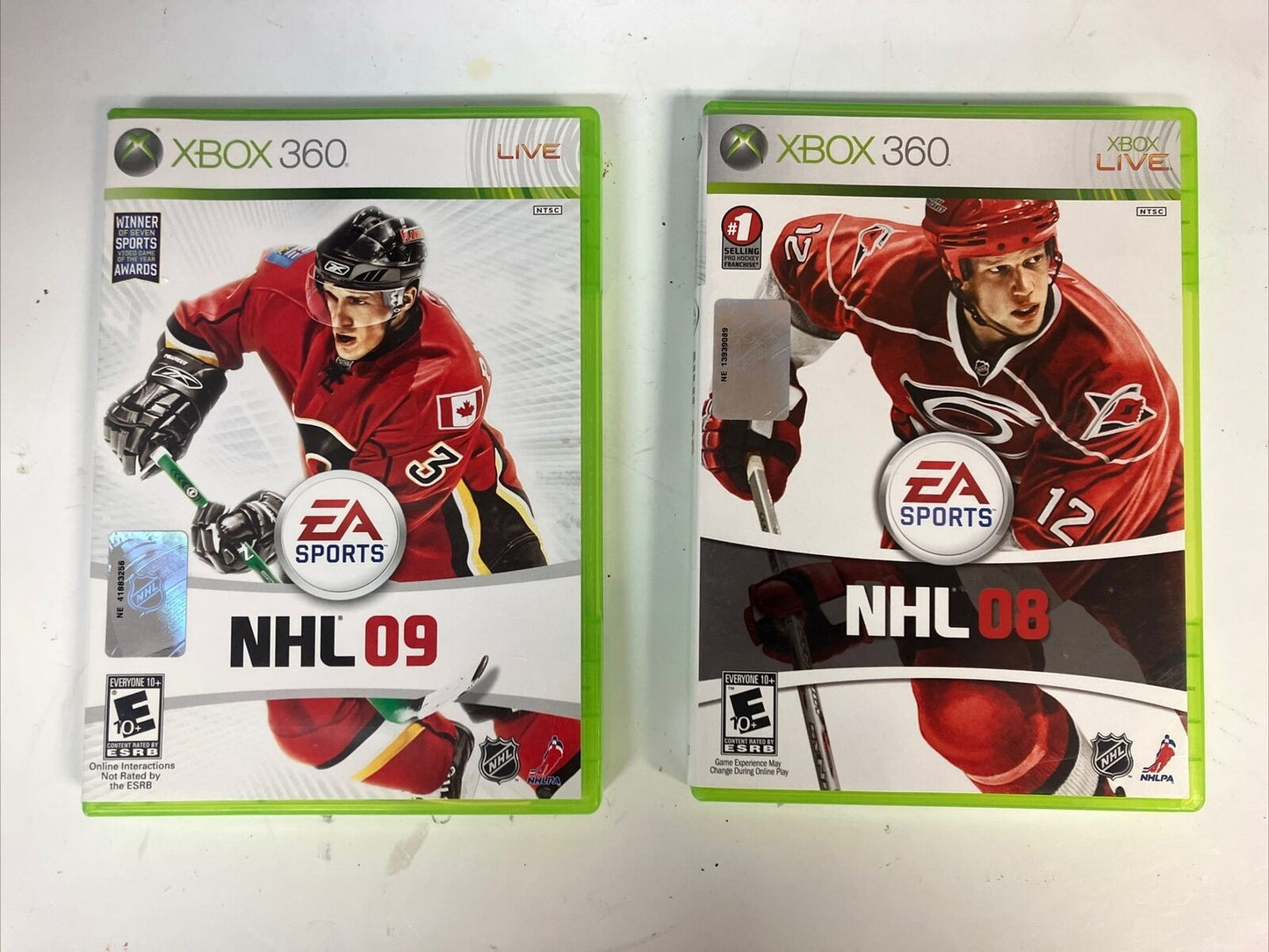 (Lot of 2x) XBOX 360 Video Games EA Sports NHL 08 / NHL 09 With Manual ~