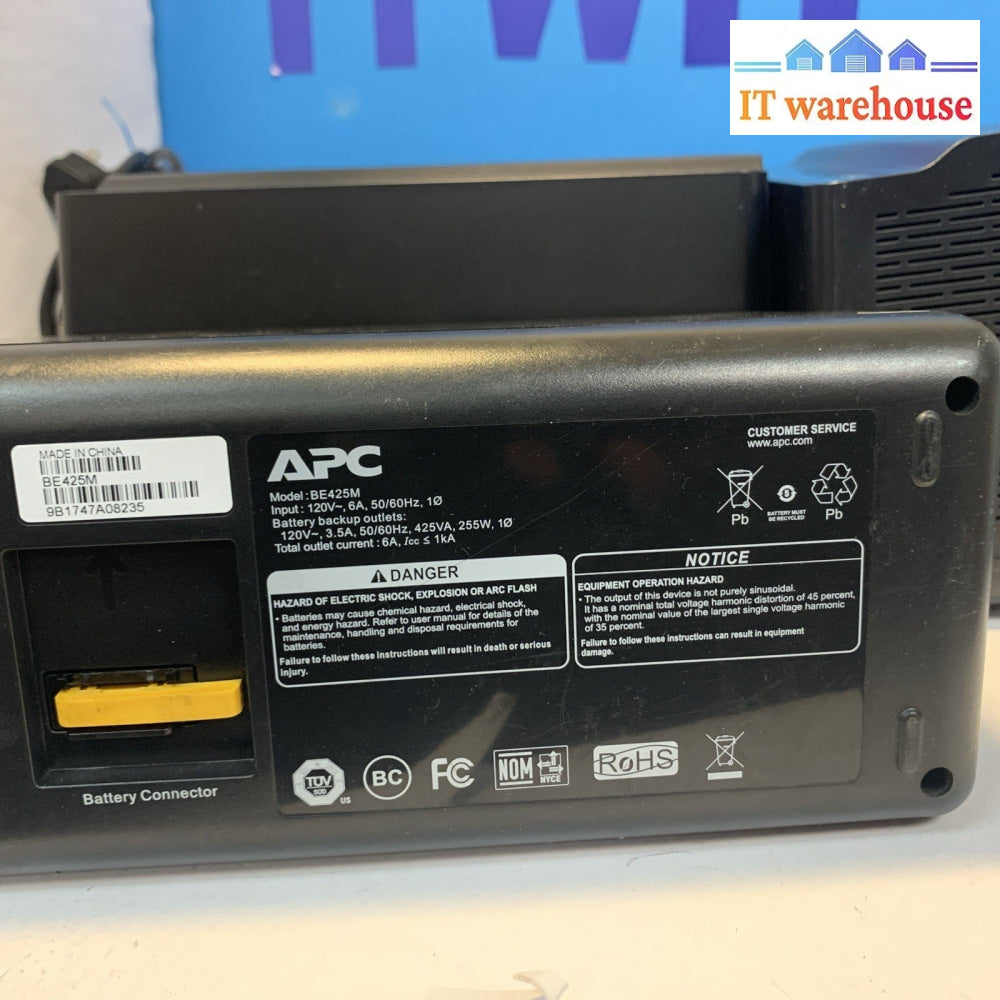 5x APC Back-UPS BE425M 6-Outlet 120V 425VA Uninterruptible Power Supply (No Bat)