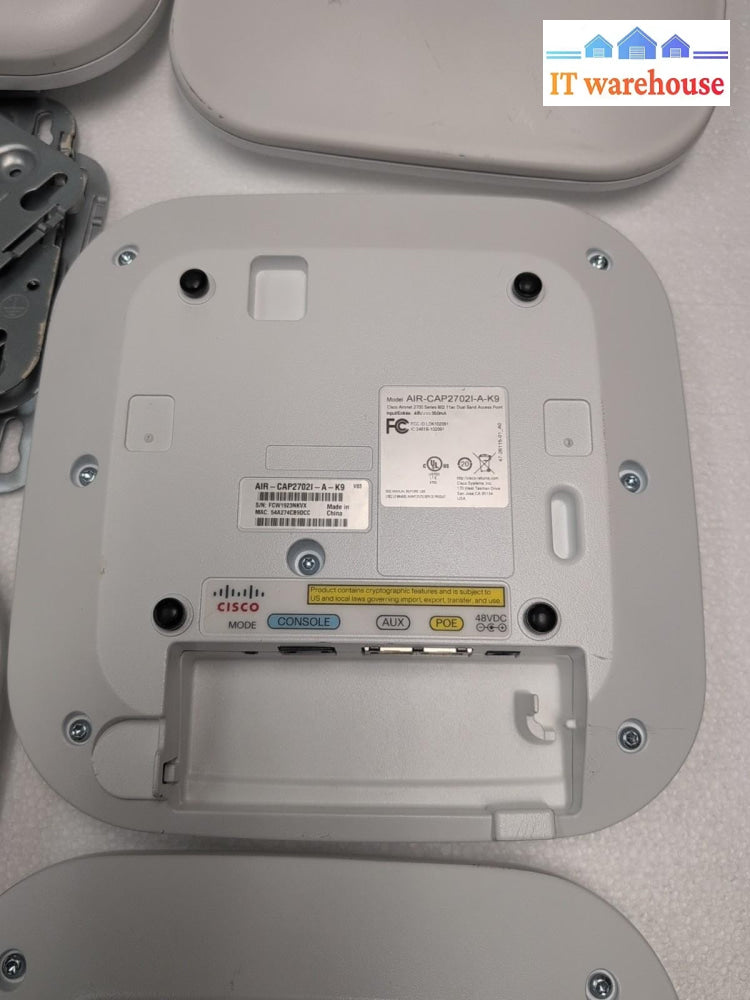 5x Cisco AIR-CAP2702I-A-K9 Aironet Access Point w/ Mounting Hardware -