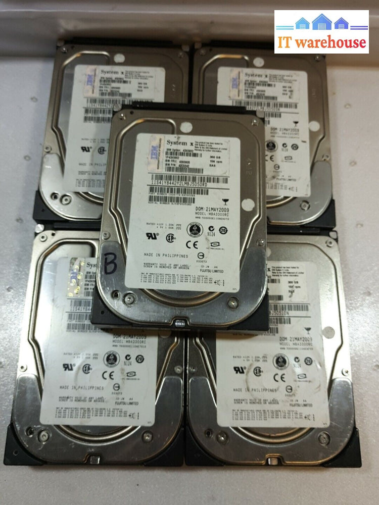 5x IBM 43X0802 43X0805 42C0242 CA06778 300GB  3.5"SAS 3Gb/s 15K Hard Drive