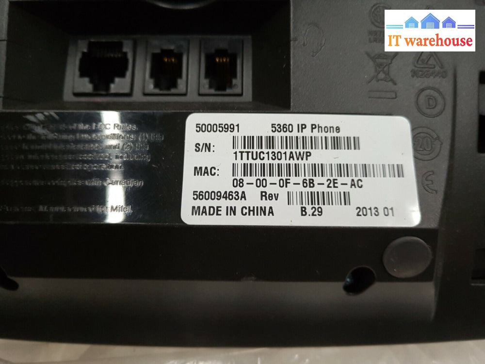 - 5X Mitel 5360 Ip Phone 50005991 W/ Handset & Stand Tested