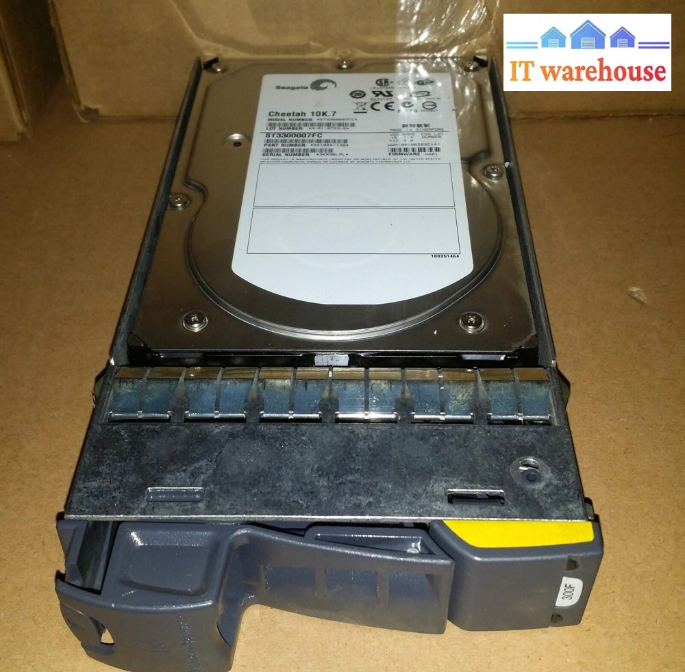 5x NetApp DS14MK2 Seagate 10k.7 300GB FC MK4 ST330007FC 9X1004-138 NA01 w/ Tray
