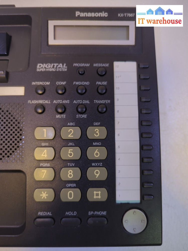 - 5x PANASONIC KX-T7667 KX-T7667C-B 12 Button Telephone BASE (No Handset/Stand)