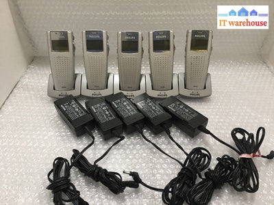 5x Philips LFH-9350 Pocket Digital Dictation Voice Recorder w/cradle&adapter-