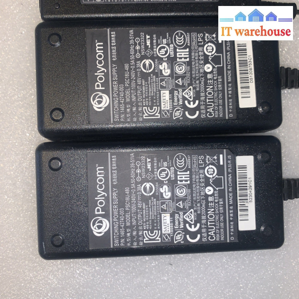 (5x) Polycom telephone PSC18U-480, 48V 0.38A~0.52A Ac adapter