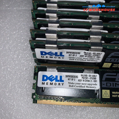 64GB (16 x 4GB) Kit For Dell PowerEdge 2900/2950/1900/1950/1955 SNP9F035CK2/8G