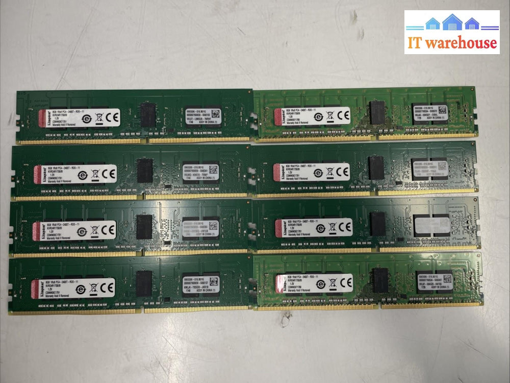64GB = 8 x 8GB KINGSTON 8GB 1RX8 PC4-2400T-RD0-11 Server Memory ECC RAM