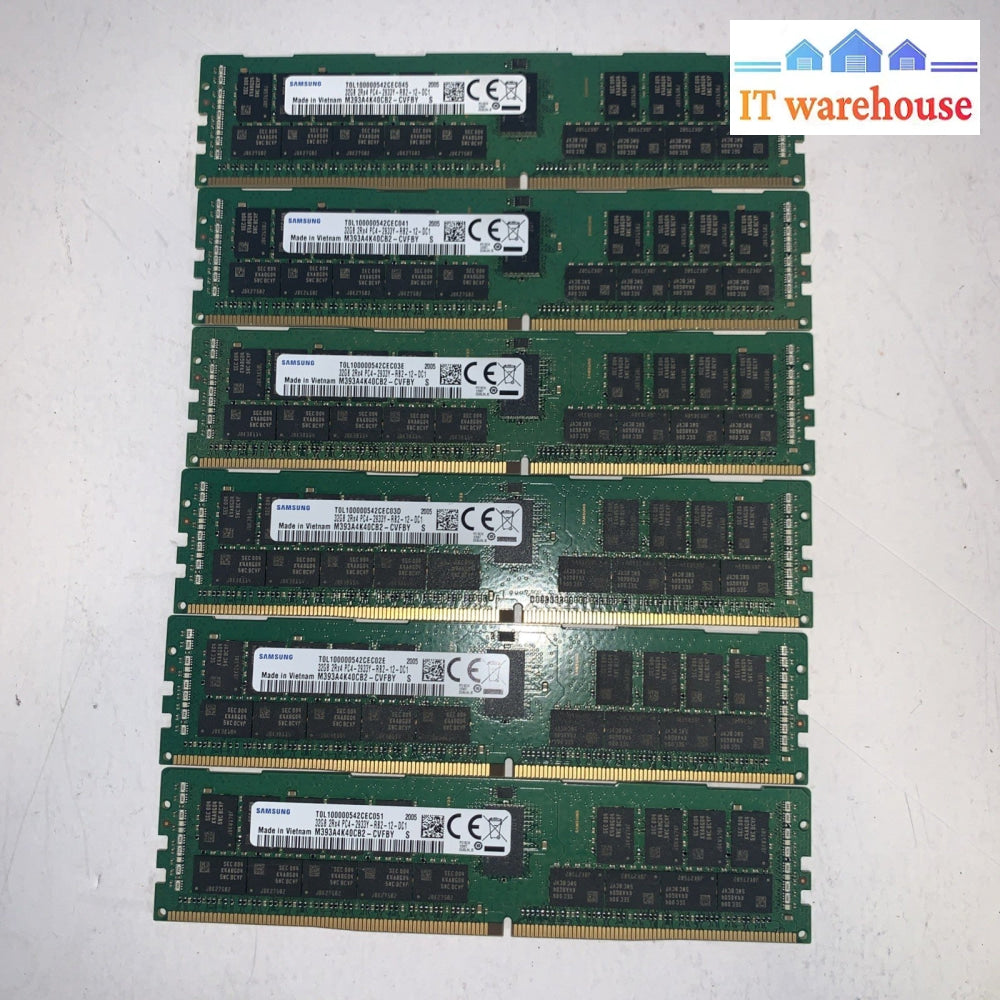 6x 32GB Samsung 2Rx4 PC4-2933Y Reg ECC Server RAM M393A4K40CB2-CVFBY