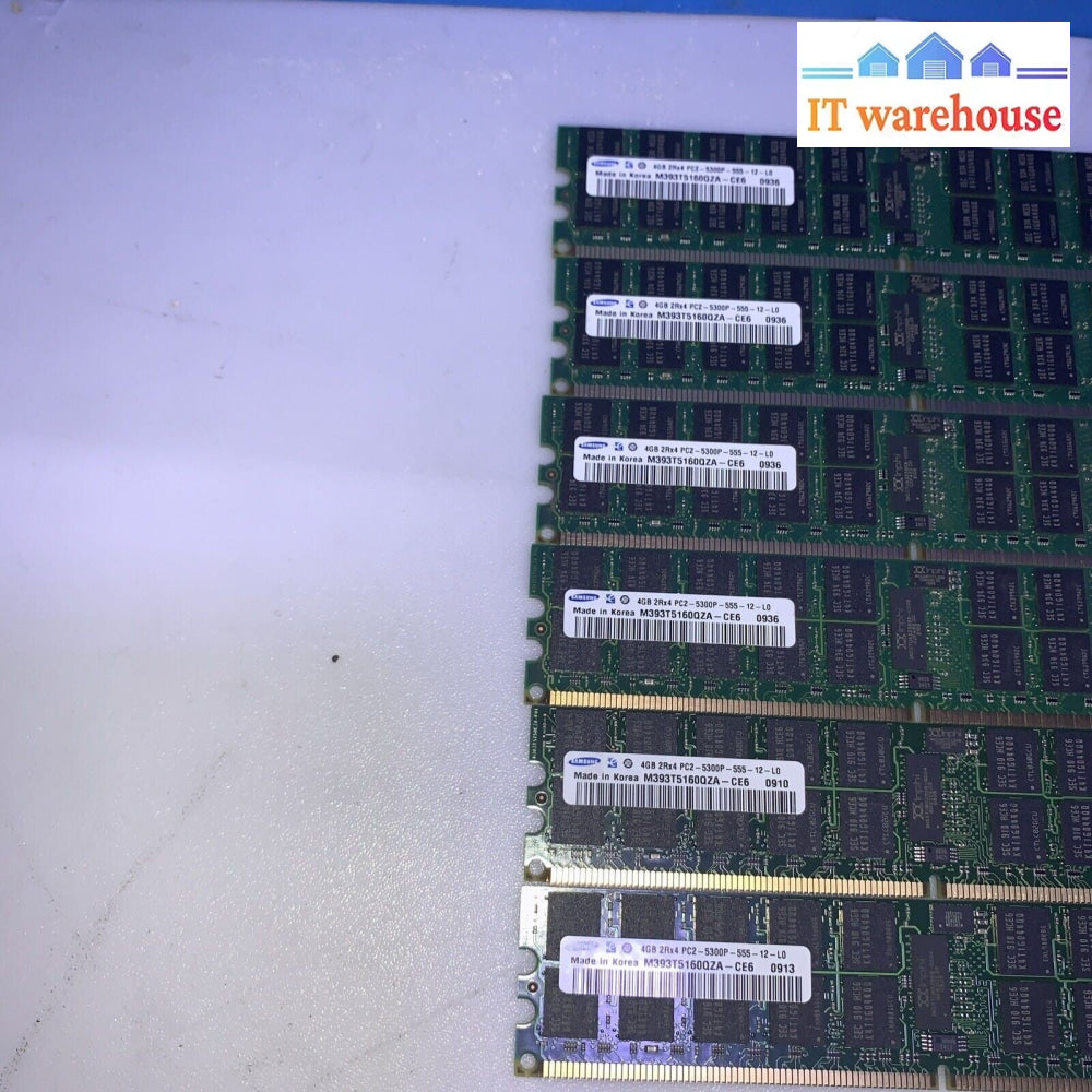 ( 6x) 4GB SAMSUNG M393T5160QZA-CE6 2Rx4 PC2-5300P DDR2 ( ECC FOR SERVER )