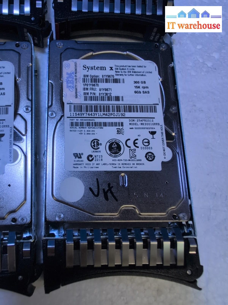 6x 81Y9670 81Y9671 IBM System X 300GB 15K 6GBPS 2.5" SAS SERVER HDD Tested -