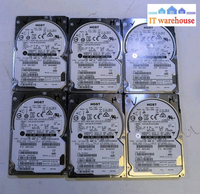 6x HGST NetApp HUC101812CS4204 1.2 TB SAS 2.5" Server Drive 108-00321 0B31859 -