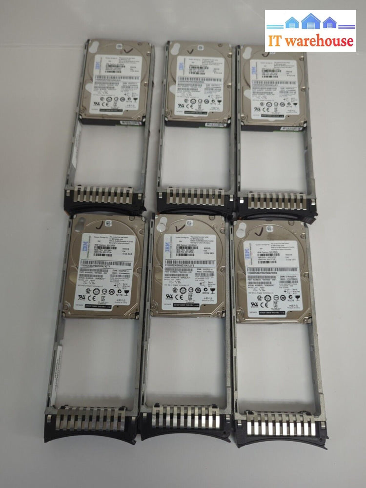6x IBM 00Y2505  00Y2431 900GB 10K 6G 2.5" Hard Drive W/Caddy 00Y5708 TESTED -