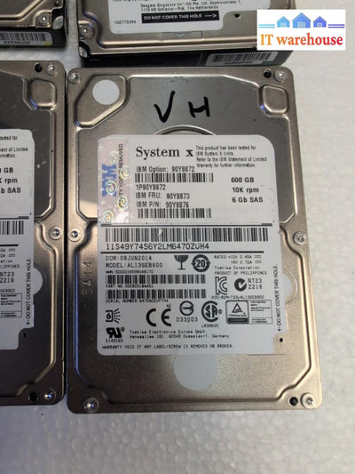 6x IBM 90Y8872 90Y8873 90Y8876 600GB 2.5" SAS  HARD DRIVE AL13SEB600 Tested -