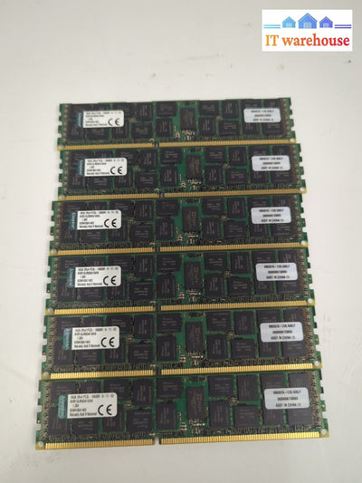 6x Kingston 16GB  PC3L-10600R RDIMM DDR3L 1333 ECC Registered Server Memory -